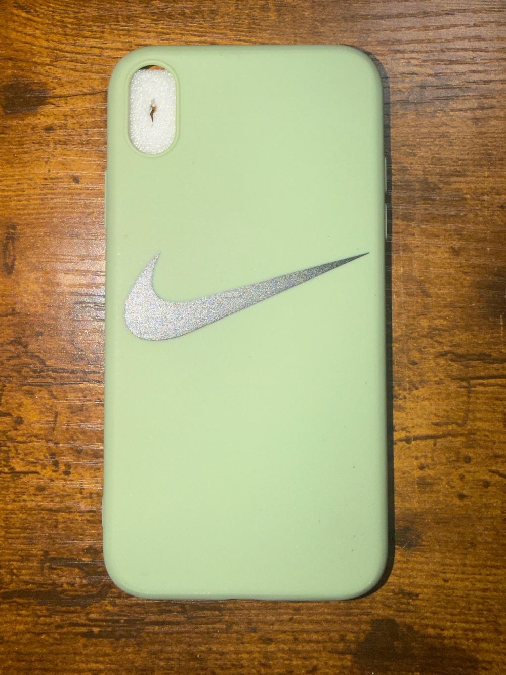 iPhone XR ✅ Mint Green Silicone Phone Case with Silver Swoosh
